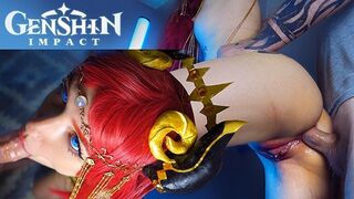 Keleti táncosnő nilou seggét durván megdugja a kárója – genshin impact cosplay