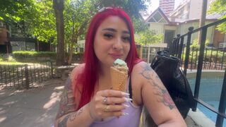 Vörös argentin csajszi imádja a fagylaltot, végül a farkamat cidázza